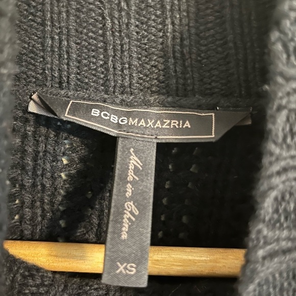 BCBG MaxaRia Womens Marino Wool Blend Sequined Black Tunic Sweater Knit Sz XS - Picture 6 of 13